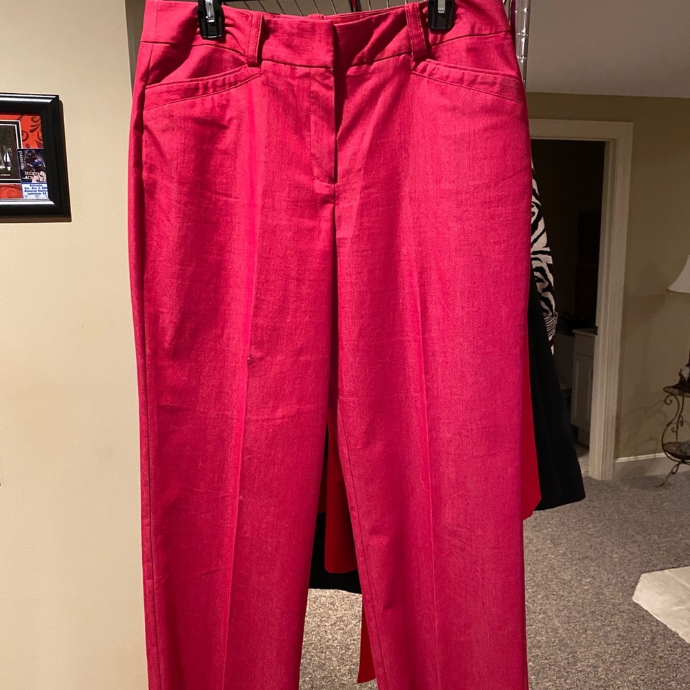 Larry Levine red flat front pants sz 12
